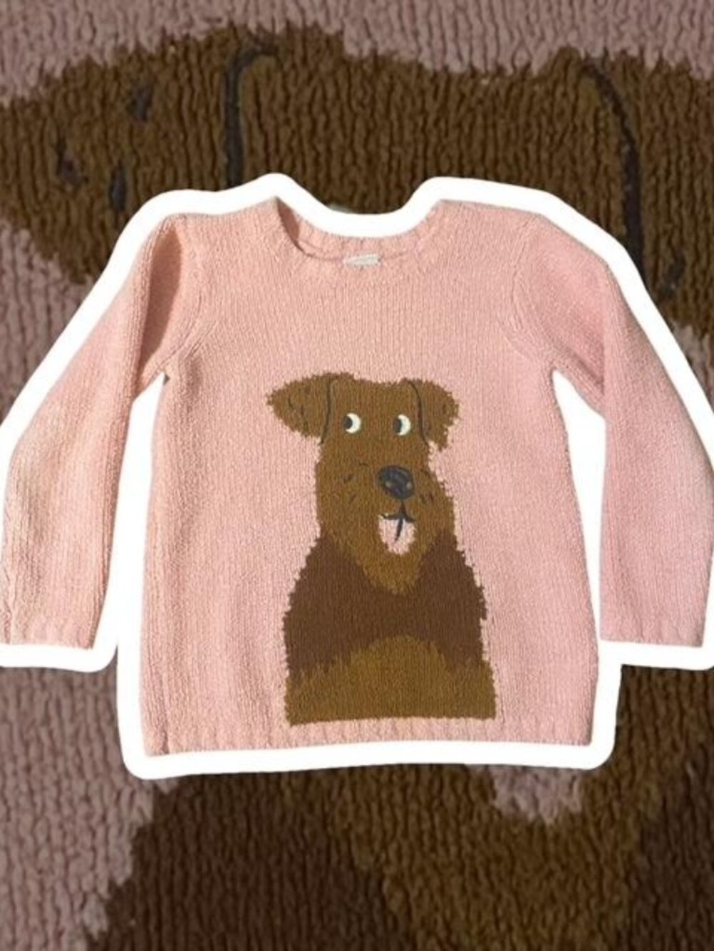 Hanna Andersson Dog Puppy Marshmallow Pink Cozy Sweater Size 5 (US) 110cm